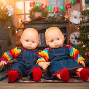 The Queen's Treasures 15 Inch Doll Set of Two Overall Skirt & Pants Outfits